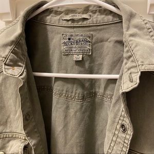 Lucky Brand Faded Green Long Sleeve Button Up